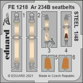   Eduard Accessories Ar 234B seatbelts STEEL 1/48 HASEGAWA/HOBBY 2000 - acél fotómaratott biztonsági övek