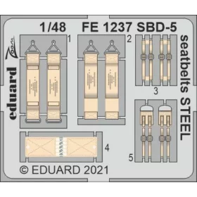   Eduard Accessories SBD-5 seatbelts STEEL, for REVELL - acél fotómaratott biztonsági övek