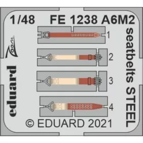   Eduard Accessories A6M2 seatbelts STEEL, for EDUARD - acél fotómaratott biztonsági övek