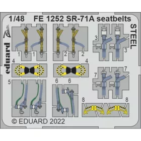   Eduard Accessories SR-71A seatbelts STEEL for REVELL - acél fotómaratott biztonsági övek