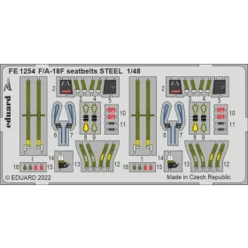   Eduard Accessories F/A-18F seatbelts STEEL for MENG - acél fotómaratott biztonsági övek