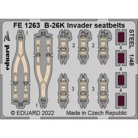   Eduard Accessories B-26K Invader seatbelts STEEL for ICM - acél fotómaratott biztonsági övek