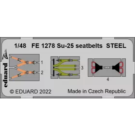   Eduard Accessories Su-25 seatbelts STEEL 1/48 - acél fotómaratott biztonsági övek