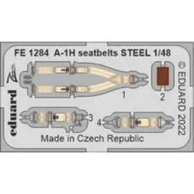   Eduard Accessories A-1H seatbelts STEEL 1/48 - acél fotómaratott biztonsági övek