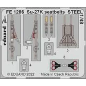   Eduard Accessories Su-27K seatbelts STEEL 1/48 - acél fotómaratott biztonsági övek