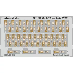   Eduard Accessories Go 242B seatbelts STEEL 1/48 - acél fotómaratott biztonsági övek