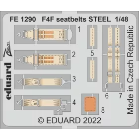   Eduard Accessories F4F seatbelts STEEL - acél fotómaratott biztonsági övek