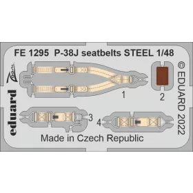   Eduard Accessories P-38J seatbelts STEEL - acél fotómaratott biztonsági övek