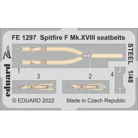   Eduard Accessories Spitfire F Mk.XVIII seatbelts STEEL - acél fotómaratott biztonsági övek