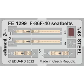   Eduard Accessories F-86F-40 seatbelts STEEL - acél fotómaratott biztonsági övek