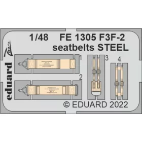   Eduard Accessories F3F-2 seatbelts STEEL for ACADEMY - acél fotómaratott biztonsági övek