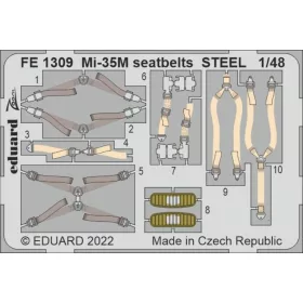   Eduard Accessories Mi-35M seatbelts STEEL for ZVEZDA - acél fotómaratott biztonsági övek