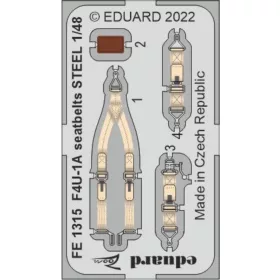   Eduard Accessories F4U-1A seatbelts STEEL for HOBBY BOSS - acél fotómaratott biztonsági övek