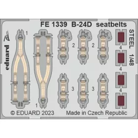   Eduard Accessories B-24D seatbelts STEEL 1/48 REVELL - acél fotómaratott biztonsági övek