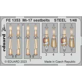   Eduard Accessories Mi-17 seatbelts STEEL 48 AMK - acél fotómaratott biztonsági övek