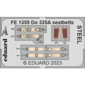   Eduard Accessories Do 335A seatbelts STEEL 1/48 TAMIYA - acél fotómaratott biztonsági övek