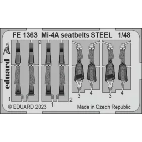   Eduard Accessories Mi-4A seatbelts STEEL 1/48 TRUMPETER - acél fotómaratott biztonsági övek