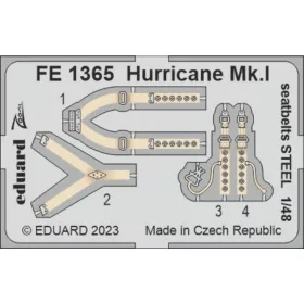   Eduard Accessories Hurricane Mk.I seatbelts STEEL 1/48 HOBBY BOSS - acél fotómaratott biztonsági övek