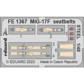   Eduard Accessories MiG-17F seatbelts STEEL 1/48 AMMO - acél fotómaratott biztonsági övek