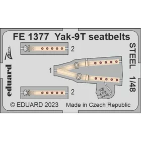   Eduard Accessories Yak-9T seatbelts STEEL 1/48 ZVEZDA - acél fotómaratott biztonsági övek