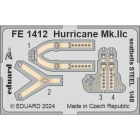   Eduard Accessories Hurricane Mk.IIc seatbelts STEEL 1/48 - acél fotómaratott biztonsági övek