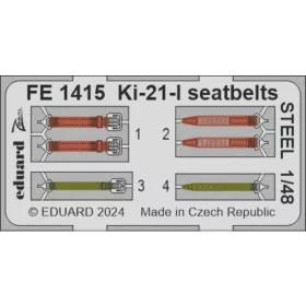   Eduard Accessories Ki-21-I seatbelts STEEL 1/48 ICM - acél fotómaratott biztonsági övek