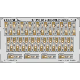   Eduard Accessories Go 244B seatbelts STEEL 1/48 ICM - acél fotómaratott biztonsági övek