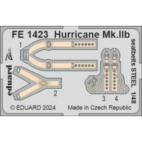   Eduard Accessories Hurricane Mk.IIb seatbelts STEEL 1/48 ARMA HOBBY - acél fotómaratott biztonsági övek