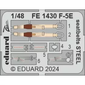   Eduard Accessories F-5E seatbelts STEEL 1/48 AFV CLUB / EDUARD - acél fotómaratott biztonsági övek