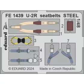   Eduard Accessories U-2R seatbelts STEEL 1/48 HOBBY BOSS - acél fotómaratott biztonsági övek