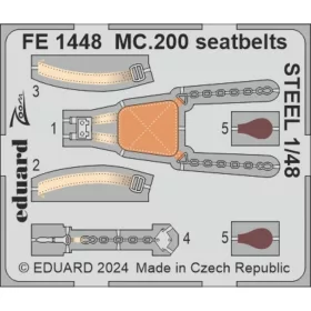   Eduard Accessories MC.200 seatbelts STEEL  ITALERI - acél fotómaratott biztonsági övek