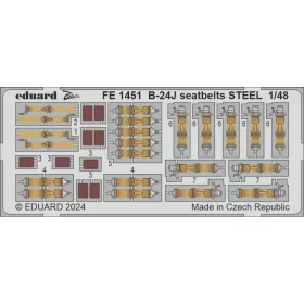  Eduard Accessories B-24J seatbelts STEEL  HOBBY BOSS - acél fotómaratott biztonsági övek