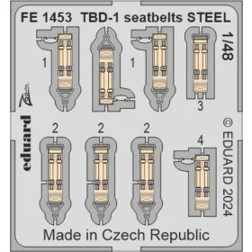  Eduard Accessories TBD-1 seatbelts STEEL  HOBBY BOSS - acél fotómaratott biztonsági övek