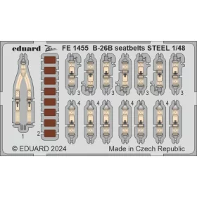  Eduard Accessories B-26B Marauder seatbelts STEEL  ICM - acél fotómaratott biztonsági övek