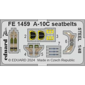   Eduard Accessories A-10C seatbelts STEEL 1/48 - acél fotómaratott biztonsági övek