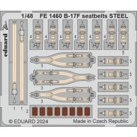   Eduard Accessories B-17F seatbelts STEEL 1/48 - acél fotómaratott biztonsági övek