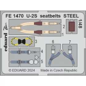   Eduard Accessories U-2S seatbelts STEEL - acél fotómaratott biztonsági övek