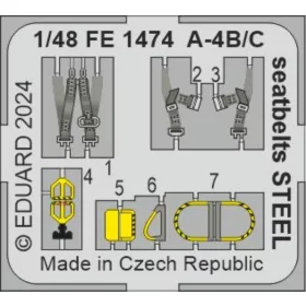   Eduard Accessories A-4B/C seatbelts STEEL - acél fotómaratott biztonsági övek