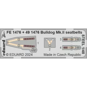   Eduard Accessories Bulldog Mk.II seatbelts STEEL - acél fotómaratott biztonsági övek