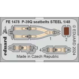   Eduard Accessories P-39Q seatbelts STEEL  ARMA HOBBY - acél fotómaratott biztonsági övek
