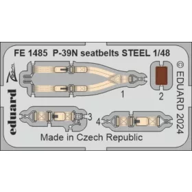   Eduard Accessories P-39N seatbelts STEEL - acél fotómaratott biztonsági övek