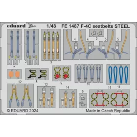   Eduard Accessories F-4C seatbelts STEEL - acél fotómaratott biztonsági övek