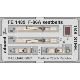   Eduard Accessories F-86A seatbelts STEEL  CLEAR PROP - acél fotómaratott biztonsági övek