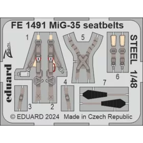  Eduard Accessories MiG-35 seatbelts STEEL  HOBBY BOSS - acél fotómaratott biztonsági övek