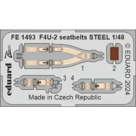   Eduard Accessories F4U-2 seatbelrs STEEL  HOBBY BOSS - acél fotómaratott biztonsági övek