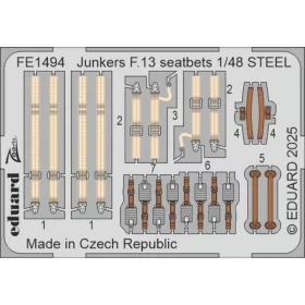   Eduard Accessories Junkers F.13 seatbelts STEEL   MINIART - acél fotómaratott biztonsági övek