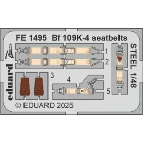   Eduard Accessories Bf 109K-4 seatbelts STEEL   EDUARD - acél fotómaratott biztonsági övek