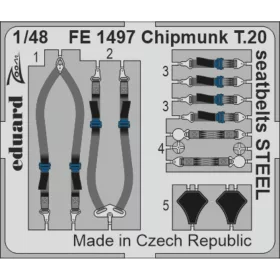   Eduard Accessories Chipmunk T.20 seatbelts STEEL   AIRFIX - acél fotómaratott biztonsági övek