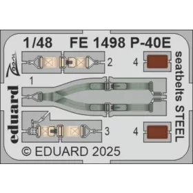   Eduard Accessories P-40E seatbelts STEEL  EDUARD - acél fotómaratott biztonsági övek