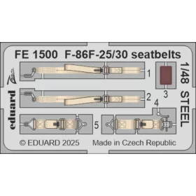   Eduard Accessories F-86F-25/30 seatbelts STEEL  AIRFIX - acél fotómaratott biztonsági övek